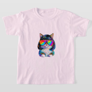 Camiseta Gato Divertido Pequeño y Lindo (Pintura No. 2)