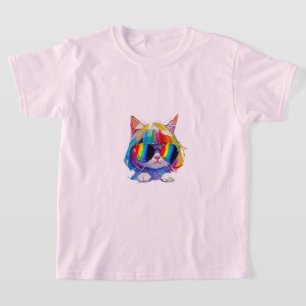 Camiseta Gato Divertido Pequeño y Lindo (Pintura No. 5)