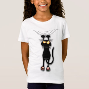 Camiseta Gato divertido Personaje Rascando Tela