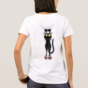 Camiseta Gato divertido personaje rascando tela