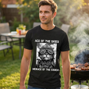 Camiseta Gato Divertido Piloto As de los Cielos Amenaza Sof