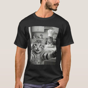 Camiseta Gato Divertido Preparando Galletas Meme Panadería