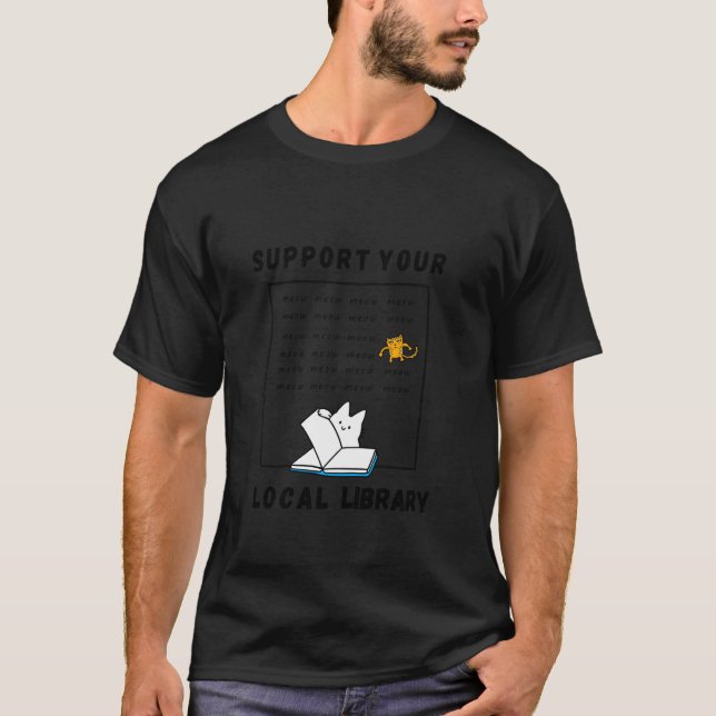 Camiseta Gato divertido que apoya a los lectores de libros  (Anverso)