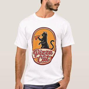 Camiseta Gato divertido retro de pizza vintage diseño para