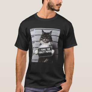 Camiseta Gato Divertido Rompí El Papel Higiénico Humor De M