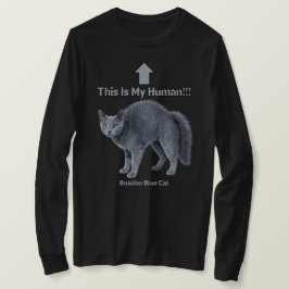 Camiseta Gato divertido ruso azul - Este es mi humano