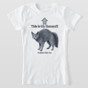 Camiseta Gato divertido ruso azul - Este es mi humano