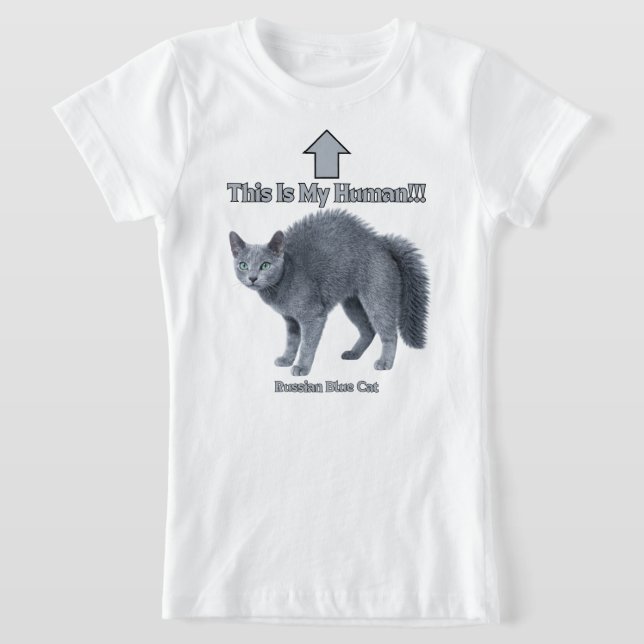 Camiseta Gato divertido ruso azul - Este es mi humano (Distribución)