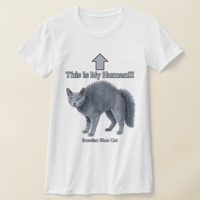 Camiseta Gato divertido ruso azul - Este es mi humano (Distribución)