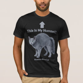 Camiseta Gato divertido ruso azul - Este es mi humano