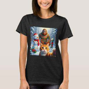 Camiseta Gato Divertido Selfie Bigfoot Humor Hombres Mujere