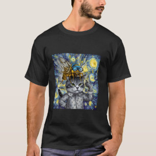 Camiseta Gato Divertido Selfie Con Invasión De Cigarras 202