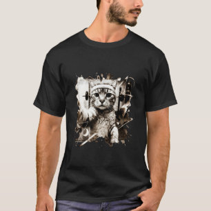 Camiseta Gato Divertido Selfie Gimnasio Entrenamiento Levan
