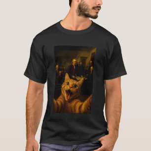 Camiseta Gato Divertido Selfie Historia de la Independencia