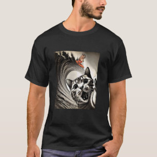 Camiseta Gato Divertido Selfie Ola Marea Surfando Capybara