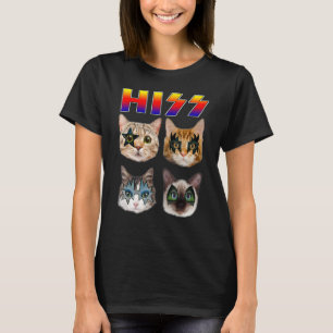 Camiseta Gato Divertido Silbido Rock and Roll para Amantes