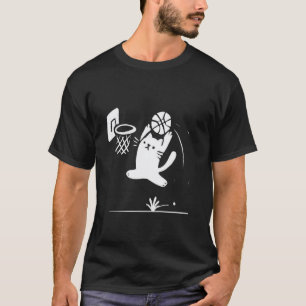 Camiseta Gato Divertido Slam Dunk Baloncesto Meme Deportes