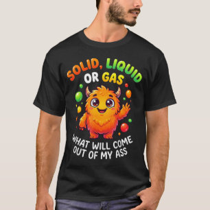 Camiseta Gato Divertido Sólido Líquido O Gas Física Ciencia