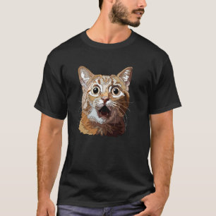 Camiseta Gato Divertido Sorprendido