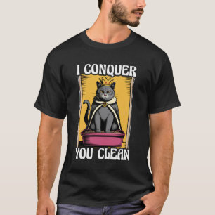 Camiseta Gato Divertido Te Conquisto Caja de Arena de Gato