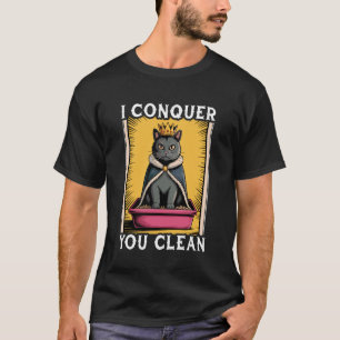 Camiseta Gato Divertido Te Conquisto Caja de Arena de Gato