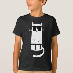 Camiseta Gato divertido usando sombrillas Karate Judo Cintu