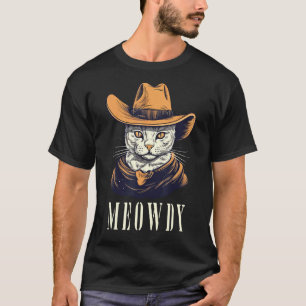 Camiseta Gato Divertido Vaquero Vaquera Miau Hola Miau