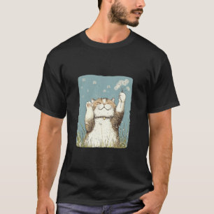 Camiseta Gato divertido y esponjoso con disfraz de semillas