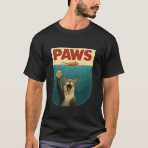 Camiseta Gato Divertido y Parodia de Ratón Arte Retro Patas