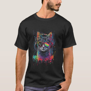 Camiseta Gato DJ con auriculares y gafas de sol Kitty 3
