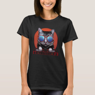 Camiseta Gato DJ Divertido con Auriculares EDM Rave DJ Rave
