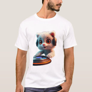 Camiseta Gato DJ - Gatito lindo con auriculares Tune de rot