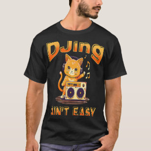 Camiseta Gato DJ pinchando música hip pop Kitty Techno Auri