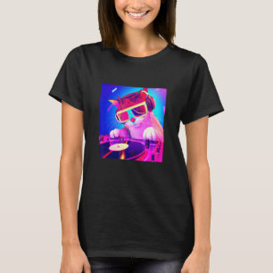 Camiseta Gato DJ Vaporwave  Estética Hombres Chicos Chicas 