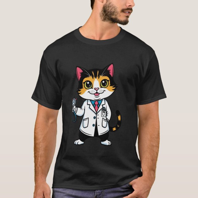 Camiseta Gato Doctor Médico (Anverso)