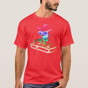 Camiseta GATO DOMÉSTICO Rainbow DJ Kitty familia divertida