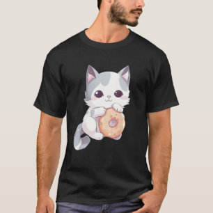 Camiseta Gato Donut para Gatito Hombres Mujeres Niños