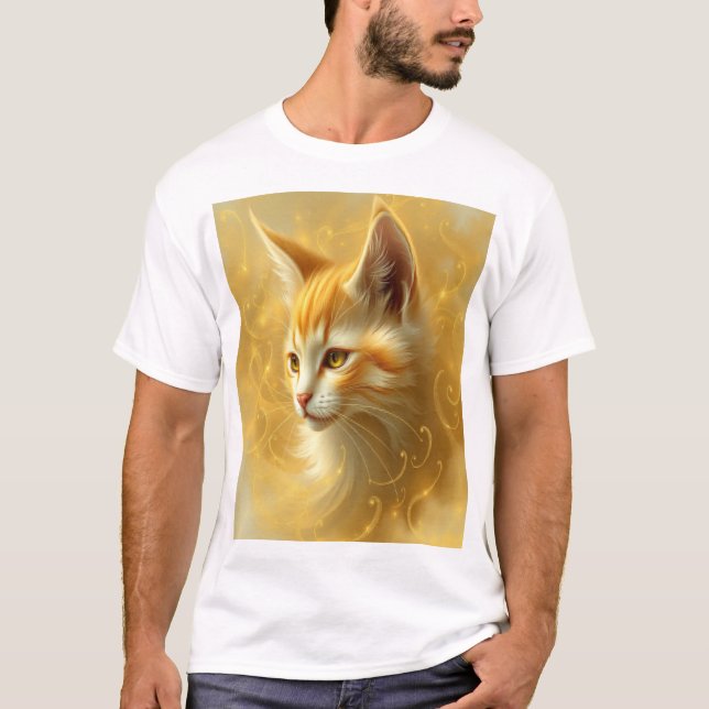 Camiseta gato dorado  (Anverso)