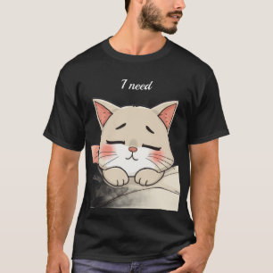 Camiseta Gato Dormido Adorable Necesito una Siesta Arte Kaw