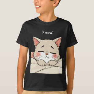 Camiseta Gato Dormido Adorable Necesito una Siesta Arte Kaw