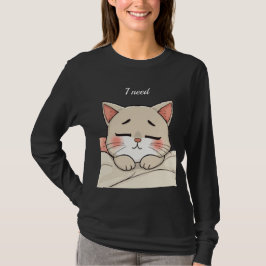 Camiseta Gato Dormido Adorable Necesito una Siesta Arte Kaw