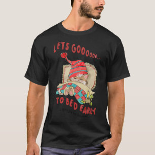 Camiseta Gato Dormido Adorable Vamos a la Cama Temprano Mam