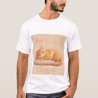 Camiseta Gato Dormilón Profesional Gatito Lindo Durmiendo