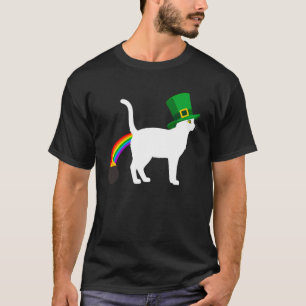 Camiseta Gato duende arcoíris del día de San Patriciu2019s