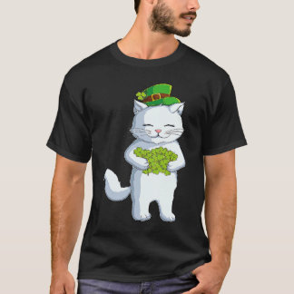 Camiseta Gato Duende Feliz Día de San Patricio Trébol Irlan