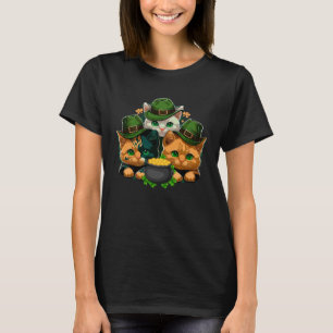 Camiseta Gato Duende Gato Trébol Día de San Patricio