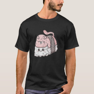 Camiseta Gato duerme en un Sushi Sushi Dormilón Comida Japo