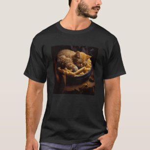 Camiseta Gato Duerme Macarrones Con Queso  1