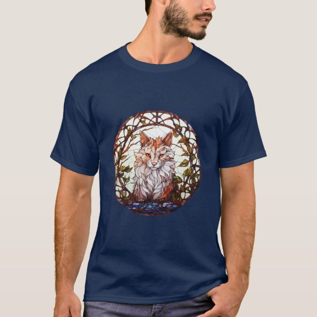 Camiseta Gato dulce del bosque de vidrio manchado (Anverso)