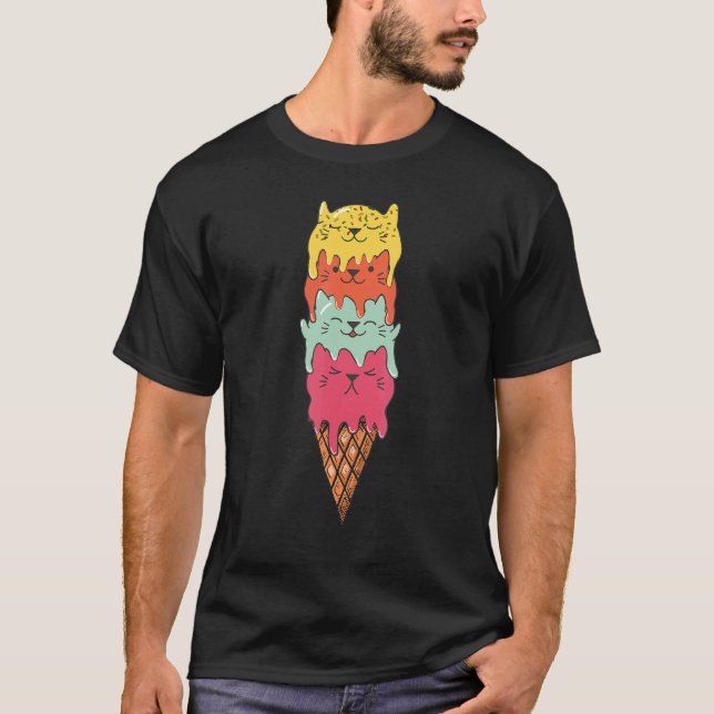 Camiseta Gato dulce helado crema de gato (Anverso)